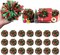 24 Pcs Christmas Tinsel Bows for Gift Wrapping 4 Inch Self Adhesive Christmas Gift Bows Toppers for Xmas Birthday Party Presents Decorations Holiday Gift Accessory(Green, Red)